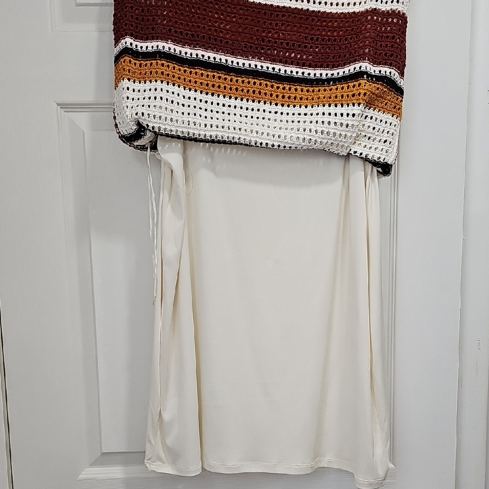 Striped Crochet Sleeveless Dress - Picture 2 of 3